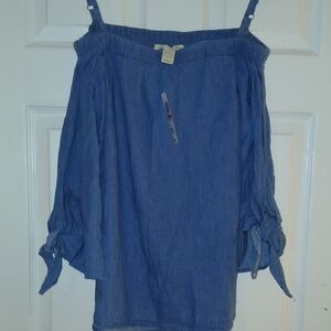 Chic Denim Off-Shoulder Blouse